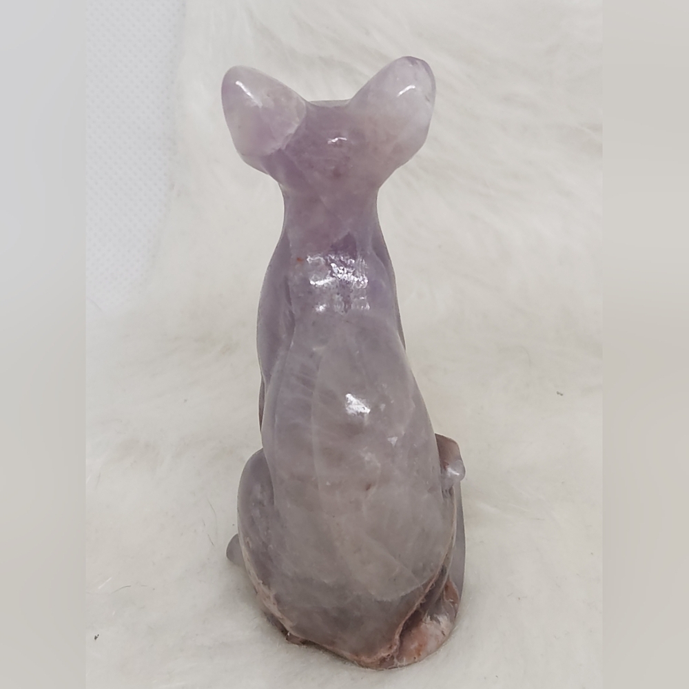 🌙✨ Unique Druzy Amethyst Bastet Sphinx Cat Crystal ✨🌙 - Picture 3 of 9